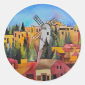 Montefiore Windmill Ronde Sticker (Voorkant)