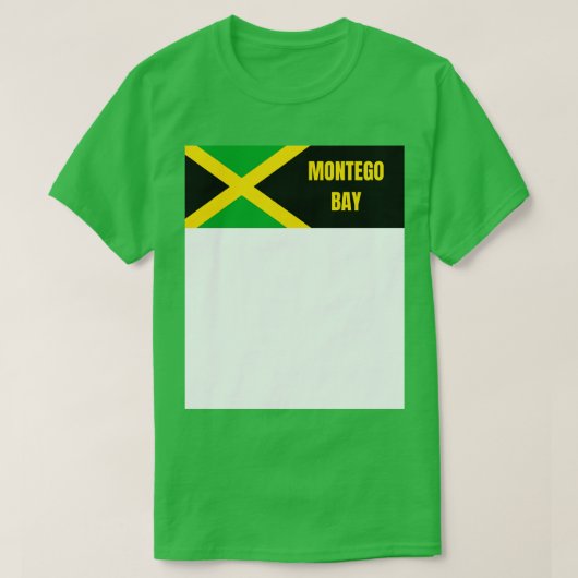 Montego Bay City in Jamaicaanse vlag T-shirt (Design voorkant)