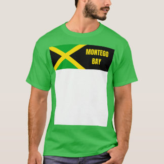 Montego Bay City in Jamaicaanse vlag T-shirt