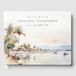 Montego Bay Jamaica Aquarel Landschap Bruiloft Gastenboek