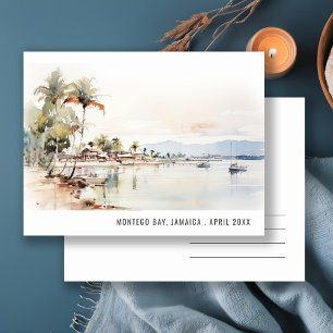 Montego Bay Jamaica Aquarel Landschap Reis Briefkaart