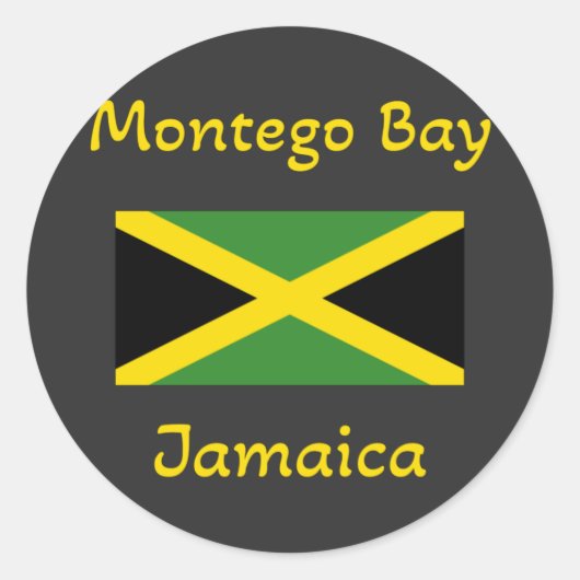 Montego Bay Jamaica - Jamaicaanse vlag Ronde Sticker (Voorkant)