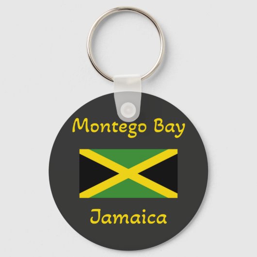 Montego Bay Jamaica - Jamaicaanse vlag Sleutelhang Sleutelhanger (Voorkant)