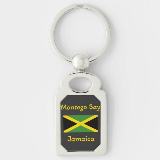 Montego Bay Jamaica - Jamaicaanse vlag Sleutelhang Sleutelhanger (Voorkant)