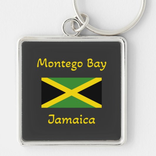 Montego Bay Jamaica - Jamaicaanse vlag Sleutelhanger (Voorkant)
