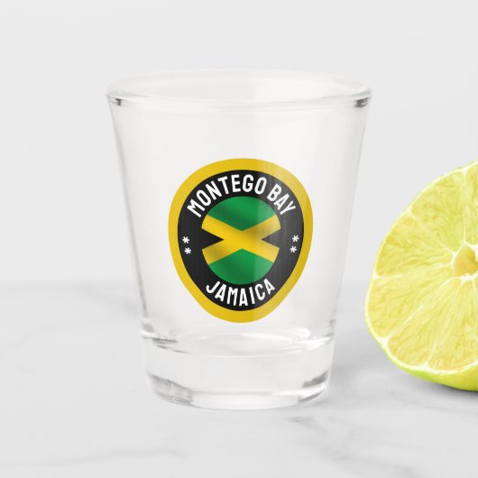 Montego Bay Jamaica Jamaican Flag Shot Glas (Voorkant)