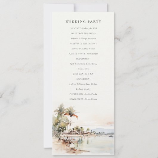 Montego Bay Jamaica Landschap Huwelijksprogramma Kaart (Achterkant)