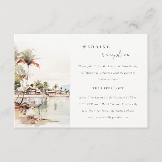 Montego Bay Jamaica Landschap Huwelijksreceptie Informatiekaartje (Voorkant)