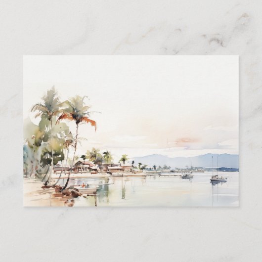 Montego Bay Jamaica Landschap Huwelijksreceptie Informatiekaartje (Achterkant)