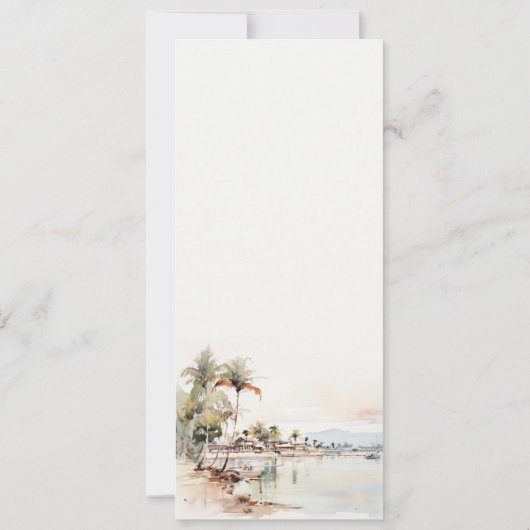 Montego Bay Jamaica Landschap Wedding Menu Kaart (Achterkant)