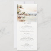 Montego Bay Jamaica Landschap Wedding Menu Kaart (Voorkant)