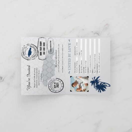 Montego Bay Jamaica Marine Blauw huwelijkspaspoort (Binnen)