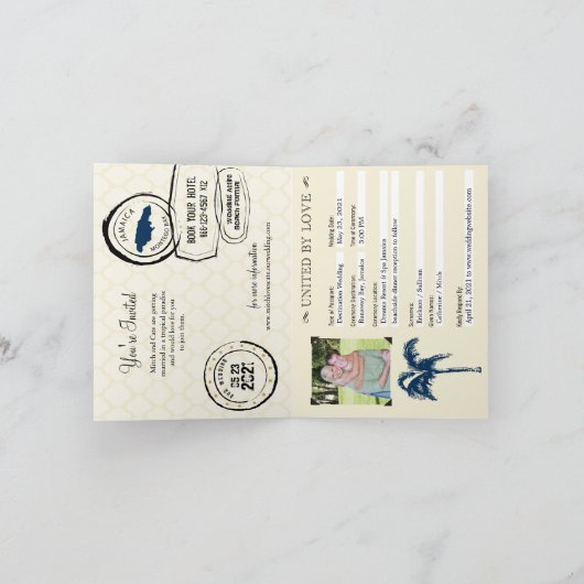 Montego Bay Jamaica Passport Uitnodiging voor het  (Binnen)