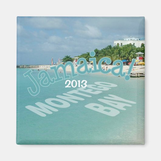 Montego Bay Jamaica Reisfoto Souvenir Magnet (Voorkant)