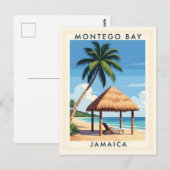 Montego Bay Jamaica Travel Art - TROPISCH EILAND Briefkaart (Voorkant / Achterkant)