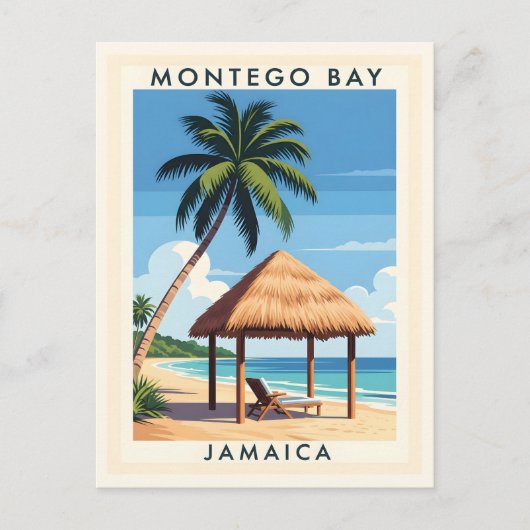 Montego Bay Jamaica Travel Art - TROPISCH EILAND Briefkaart (Voorkant)