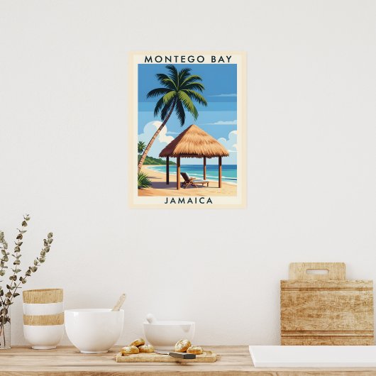 Montego Bay Jamaica Travel Art - TROPISCH EILAND Poster (Keuken)