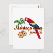 Montego Bay Jamaica Tropical Parrot Briefkaart (Voorkant / Achterkant)