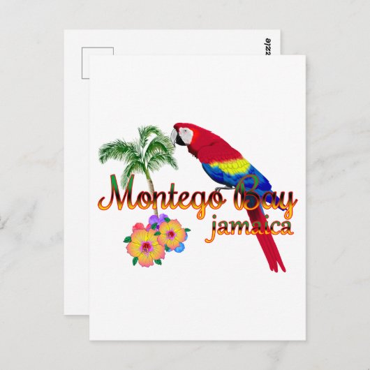Montego Bay Jamaica Tropical Parrot Briefkaart (Voorkant / Achterkant)