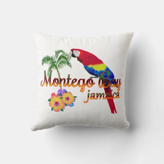 Montego Bay Jamaica Tropical Parrot Kussen (Achterkant)