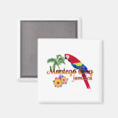 Montego Bay Jamaica Tropical Parrot Magneet (Voorkant / Achterkant)