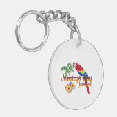 Montego Bay Jamaica Tropical Parrot Sleutelhanger (Voorkant Links)
