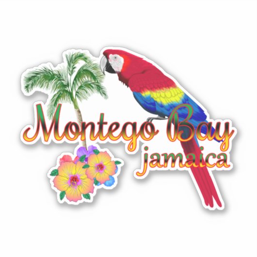 Montego Bay Jamaica Tropical Parrot Sticker (Voorkant)
