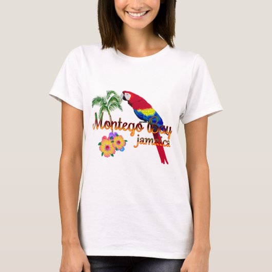 Montego Bay Jamaica Tropical Parrot T-shirt (Voorkant)