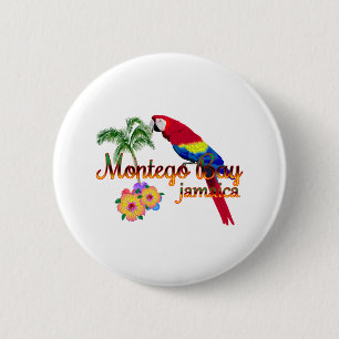 Montego Bay Jamaica Tropische papegaai Ronde Button 5,7 Cm