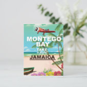 Montego Bay Jamaica vintage-poster Briefkaart (Staand voorkant)