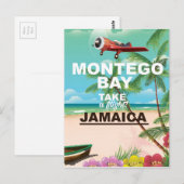 Montego Bay Jamaica vintage-poster Briefkaart (Voorkant / Achterkant)