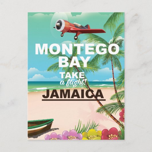 Montego Bay Jamaica vintage-poster Briefkaart (Voorkant)