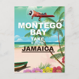 Montego Bay Jamaica vintage reisposter Briefkaart