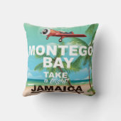 Montego Bay Jamaica vintage reisposter Kussen (Achterkant)