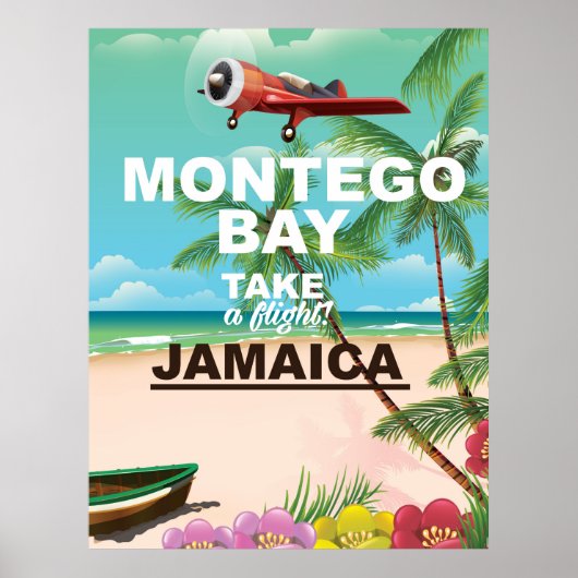 Montego Bay Jamaica vintage reisposter Poster (Voorkant)