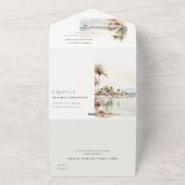 Montego Bay Jamaica Waterverf bruiloft All In One Uitnodiging (Buitenkant)