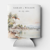 Montego Bay Jamaica Waterverf bruiloft Blikjeskoeler (Achterkant)