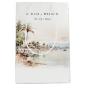 Montego Bay Jamaica Waterverf bruiloft Medium Cadeauzakje (Voorkant)