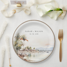 Montego Bay Jamaica Waterverf bruiloft Papieren Bordje