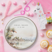 Montego Bay Jamaica Waterverf bruiloft Papieren Bordje (Feest)