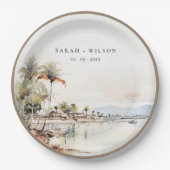 Montego Bay Jamaica Waterverf bruiloft Papieren Bordje (Voorkant)