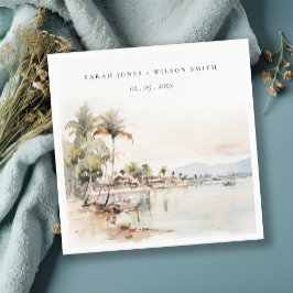 Montego Bay Jamaica Waterverf bruiloft Servet