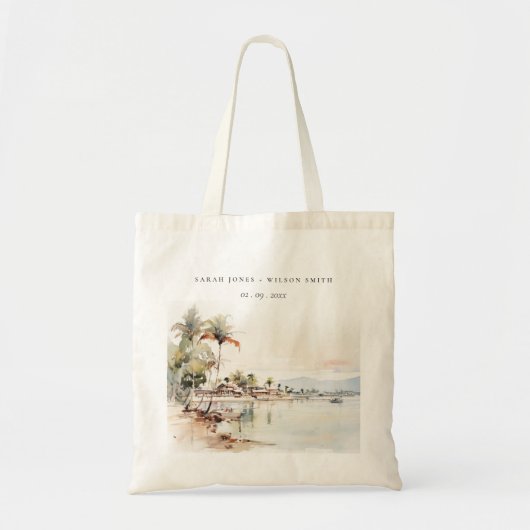 Montego Bay Jamaica Waterverf bruiloft Tote Bag (Voorkant)