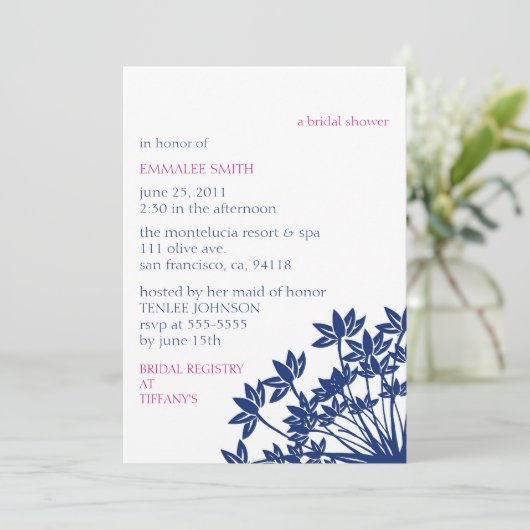 MONTELUCIA Uitnodiging-fuchsia n2vy Kaart (Staand voorkant)