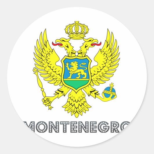 Montenegrijns embleem ronde sticker (Voorkant)