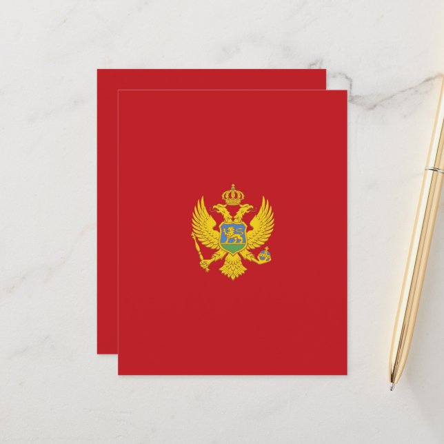 Montenegrijnse vlag (Voorkant / Achterkant in situ)