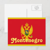 Montenegrijnse vlag briefkaart (Voorkant / Achterkant)