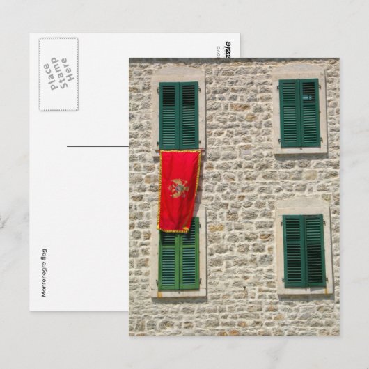 Montenegrijnse vlag briefkaart (Voorkant / Achterkant)
