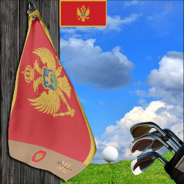 Montenegrijnse vlag en Montenegro Golf monogrammen Golfhanddoek