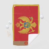Montenegrijnse vlag en Montenegro Golf monogrammen Golfhanddoek (Insitu)
